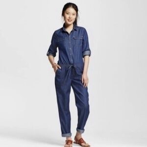 Vintage style Dollhouse Blue Denim Jumpsuit size M